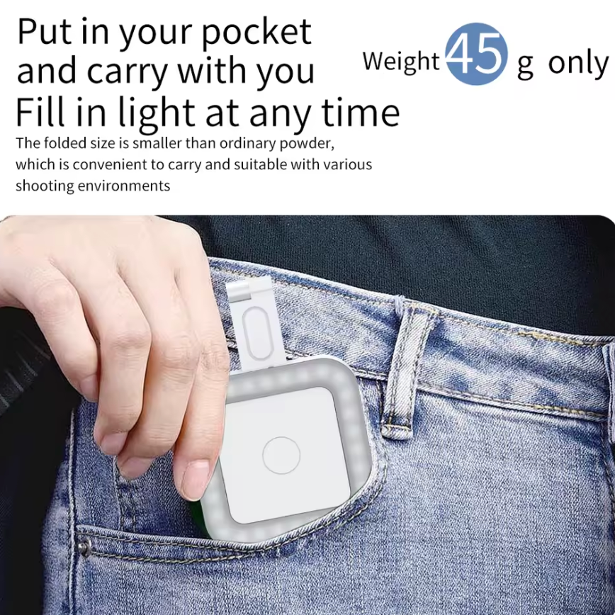 Magnetic Selfie Light for iPhone & Smartphones – Portable Rechargeable LED Light for TikTok, Selfies & Video Calls
